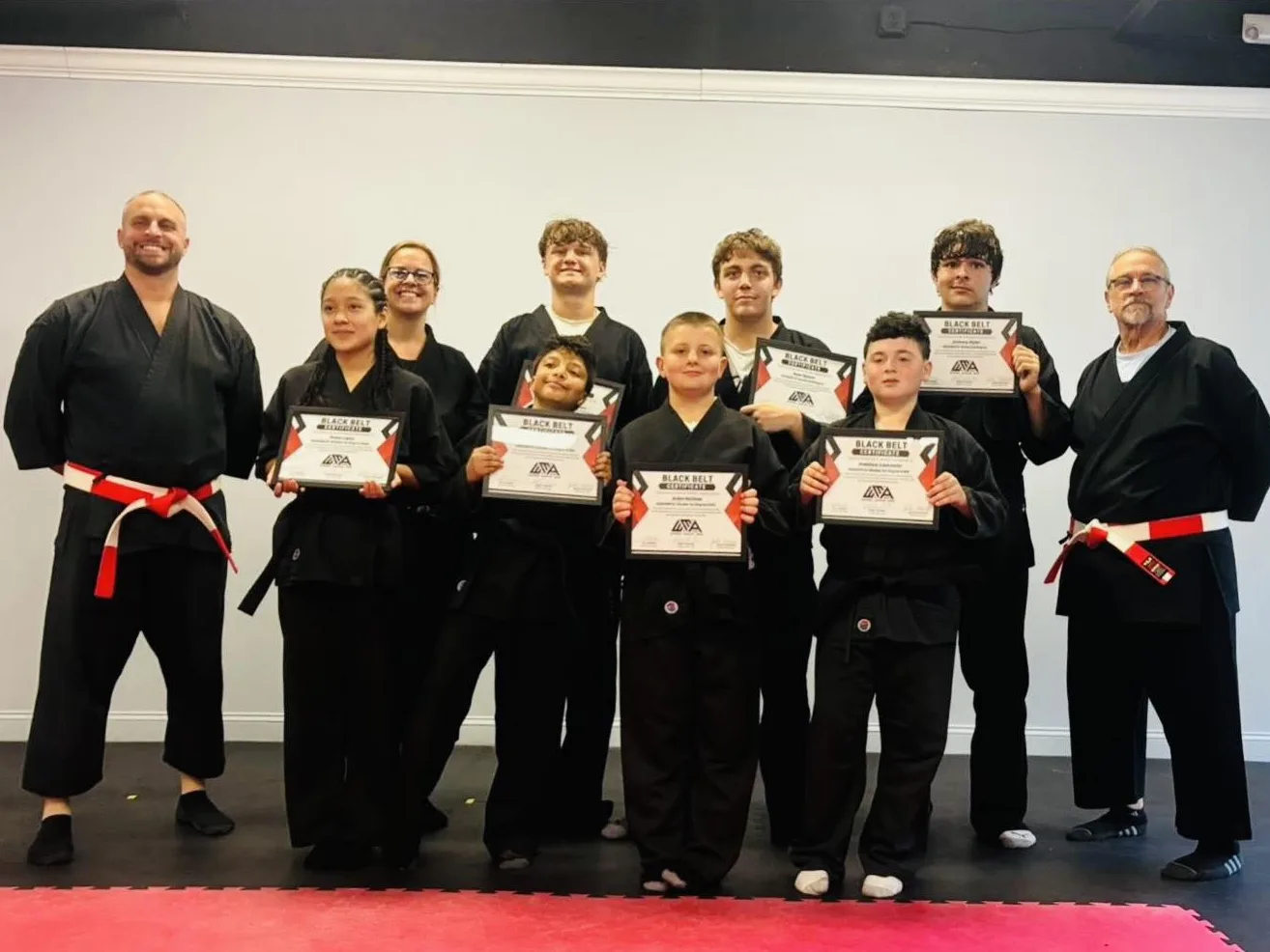 Get Strong. students practicing drills during class at Waverly Martial Arts in Patchogue