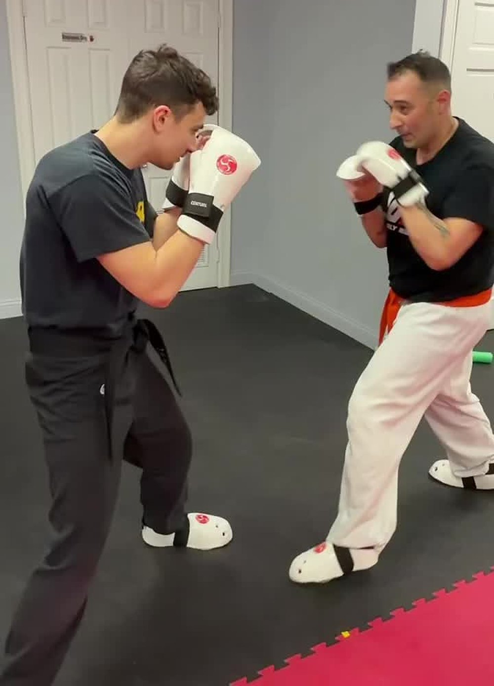 Hit The Bag. students training together at Waverly Martial Arts in Patchogue