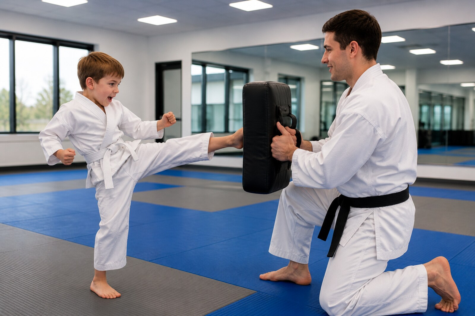 Three Words students practicing drills during class at Waverly Martial Arts in Patchogue
