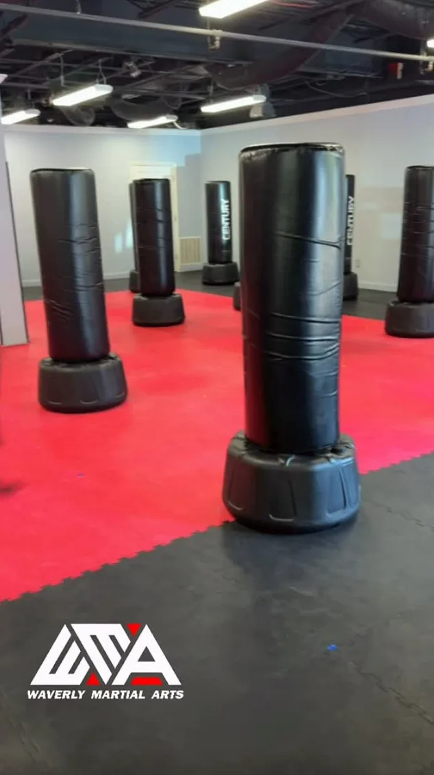 An instructor leading a Get Strong. class at Waverly Martial Arts in Patchogue